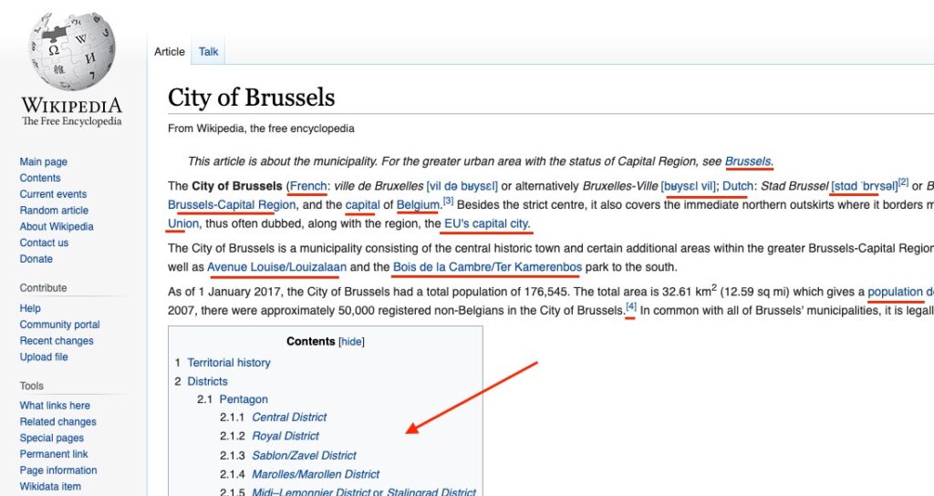 wikipedia link building example